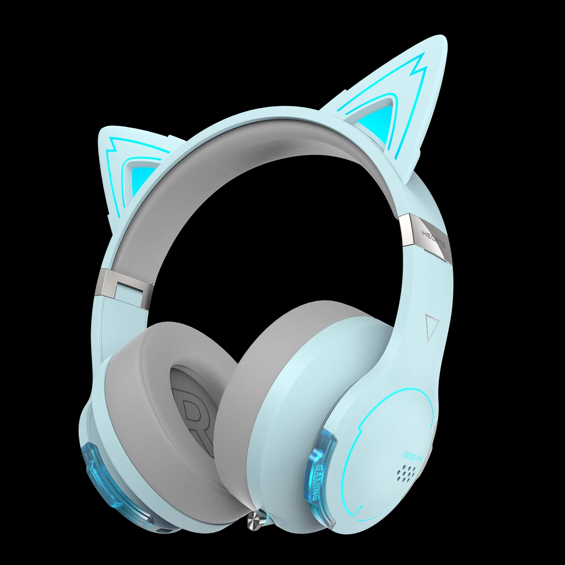 Fone De Ouvido Bluetooth Headset Com Orelha de Gatinho, Disponível nas cores (Verde, Azul, Cinza e Laranja) 