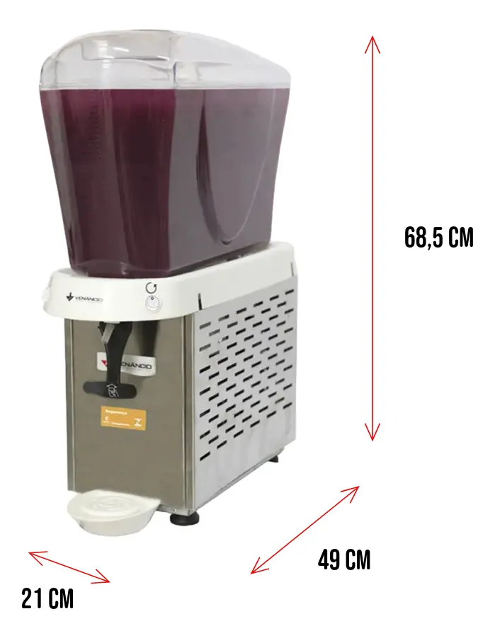 Máquina De Suco Venâncio Rv116 1 Cuba 16 Lts Reservatorio